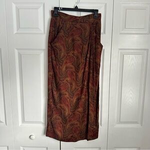 Vintage Arlington Avenue Pencil Skirt Womens 8 Brown Red Paisley Midi USA Office